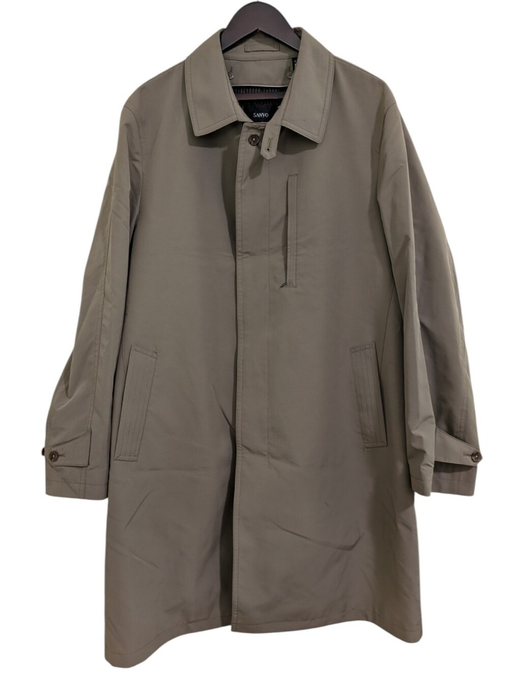 SANYO Breath Thermo Dark Taupe Trench Car Coat Insulated Men's 46R